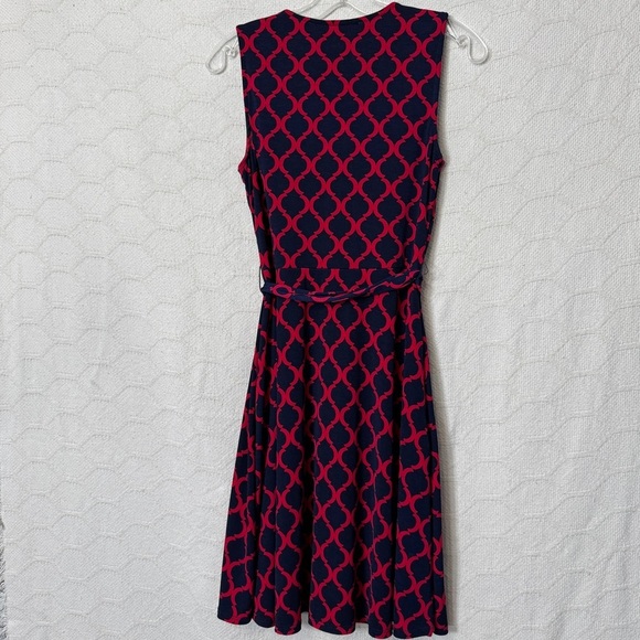 41 Hawthorn Navy Red Faux Wrap Dress | Small - Picture 3 of 6
